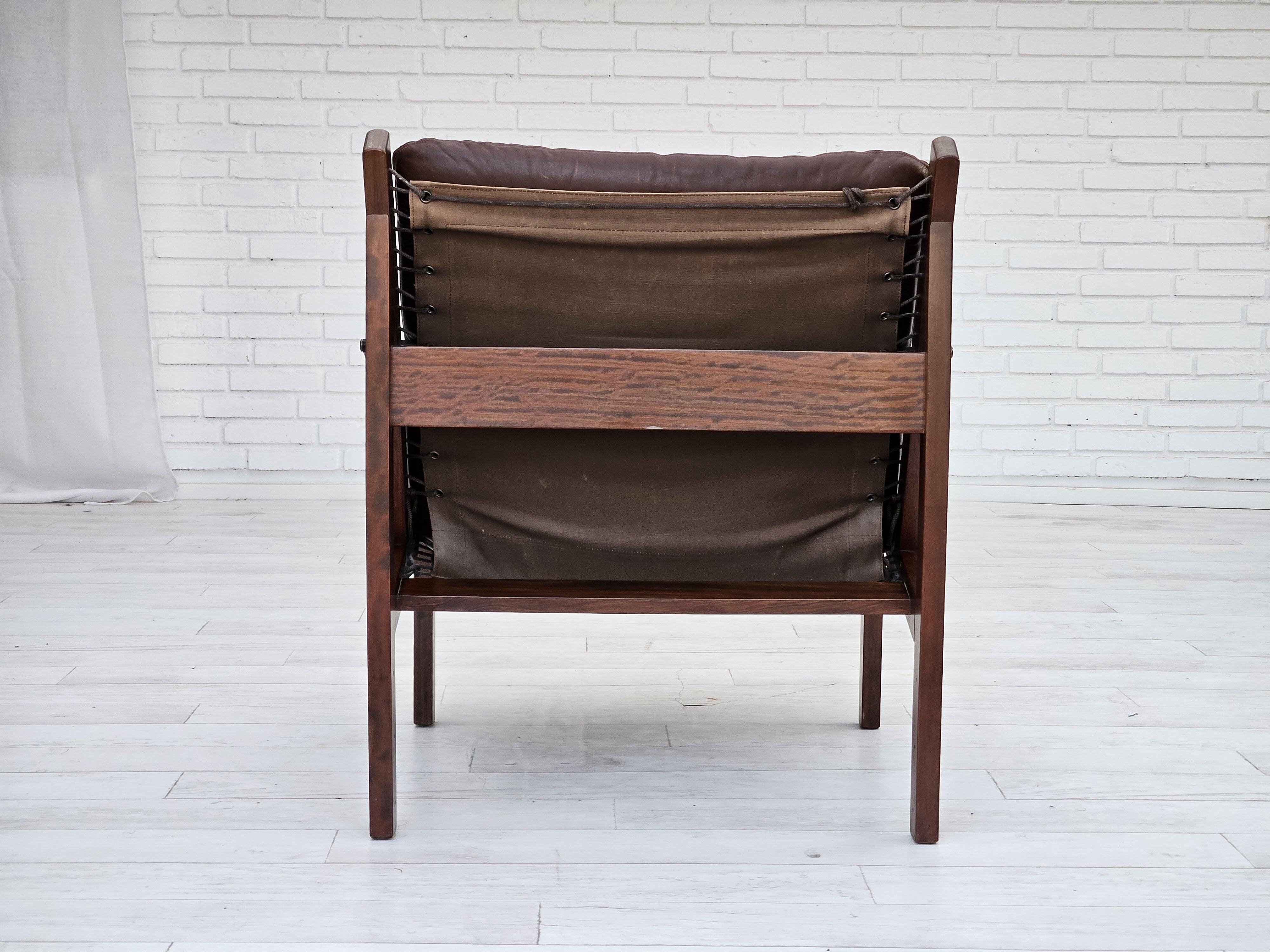 1970s, Norwegian design by Torbjørn Afdal, "Hunter" chair, leather.