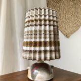 West Germany ceramic lamp and pleated lampshade