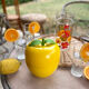 Vintage yellow plastic "apple" ice bucket from the 1970s.
