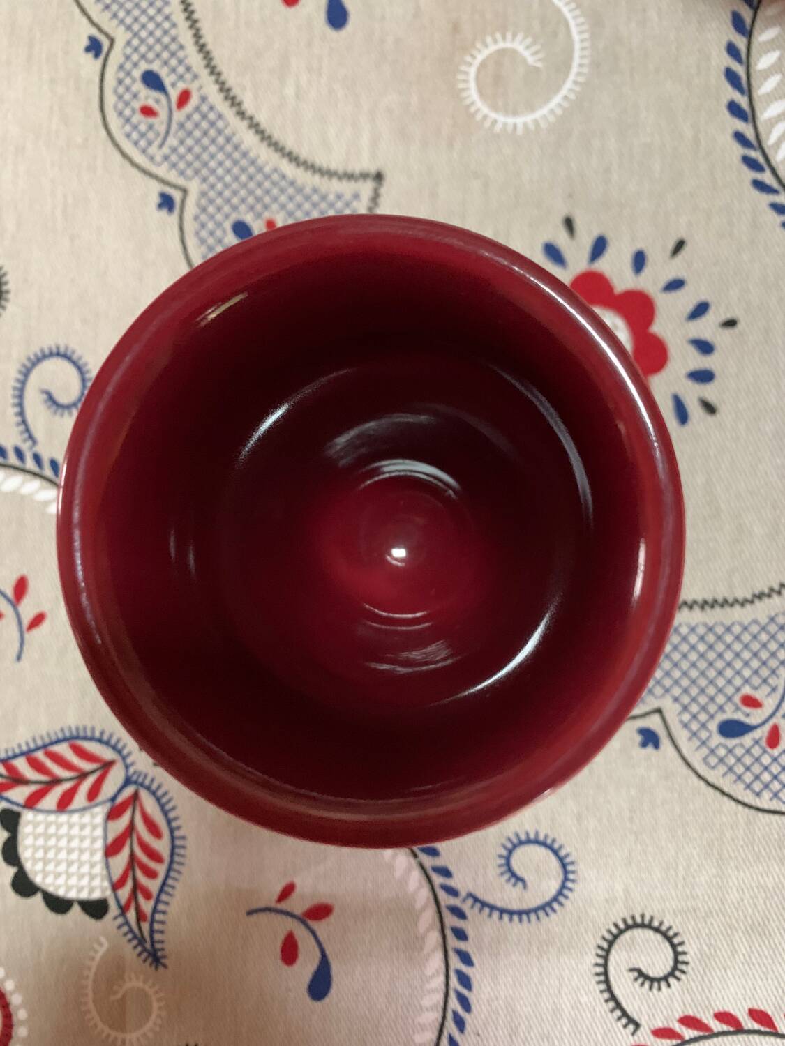 Lot de 6 mazagran en céramique émaillé bordeaux