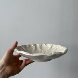 Decorative fluted cracked terracotta dish plate