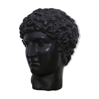 Greek head in waxed black plaster