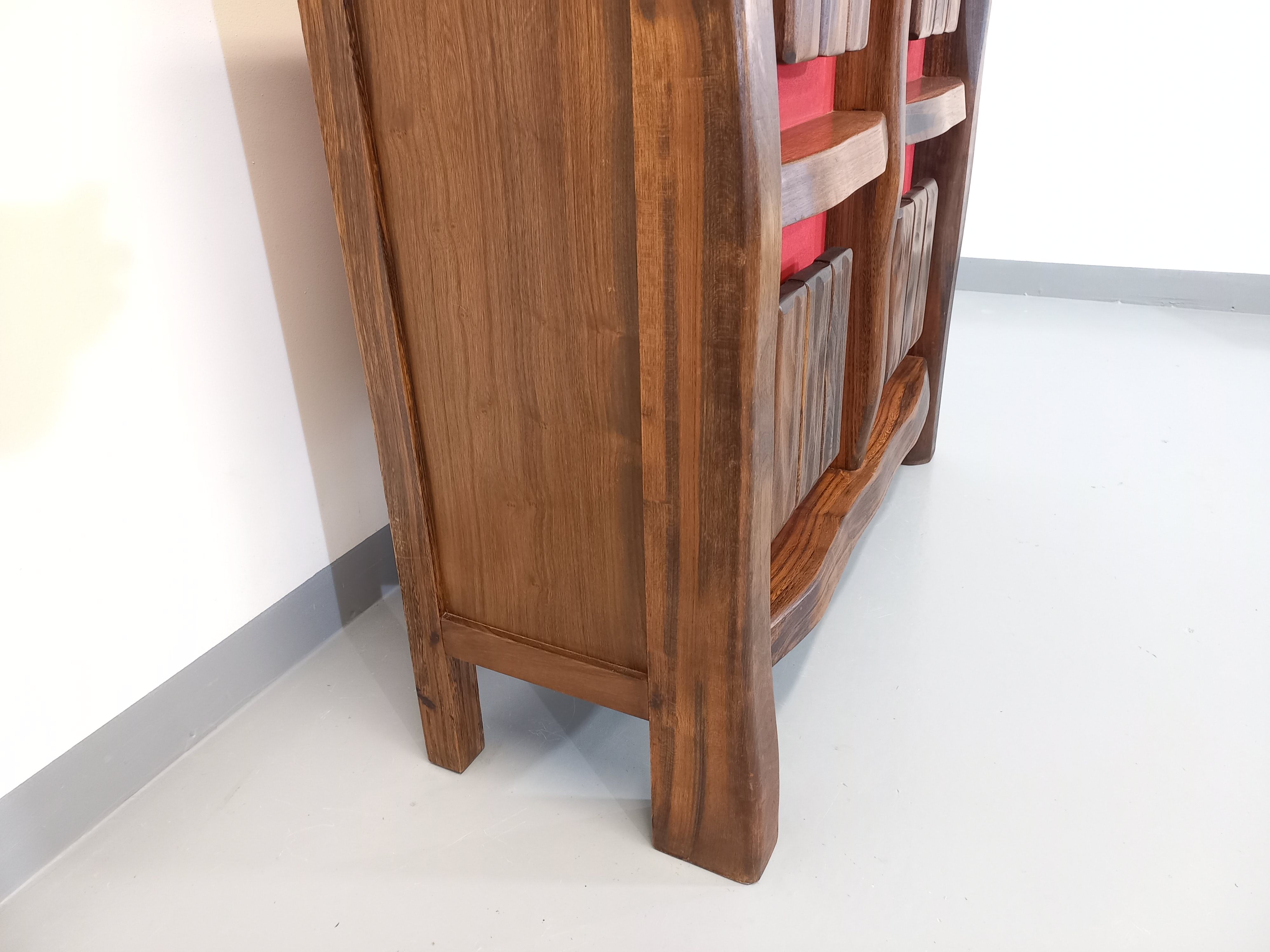 Bright brutalist bar furniture aranjou vintage from the 50s 60s in solid elm