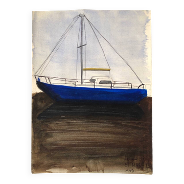 Illustration Blue Boat