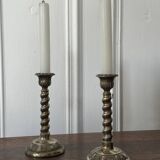 Pair of vintage twisted candlesticks