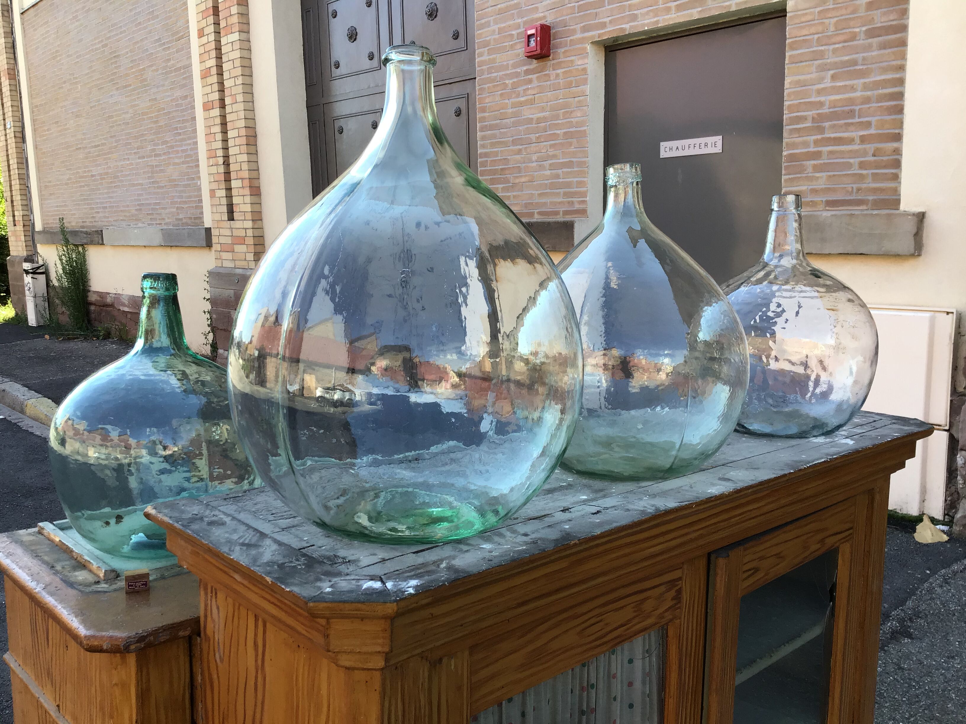 Vintage green demijohn 16 litres