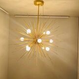 Beautiful mid century handmade urchin chandelier sputnik modern brass ceiling light fixture