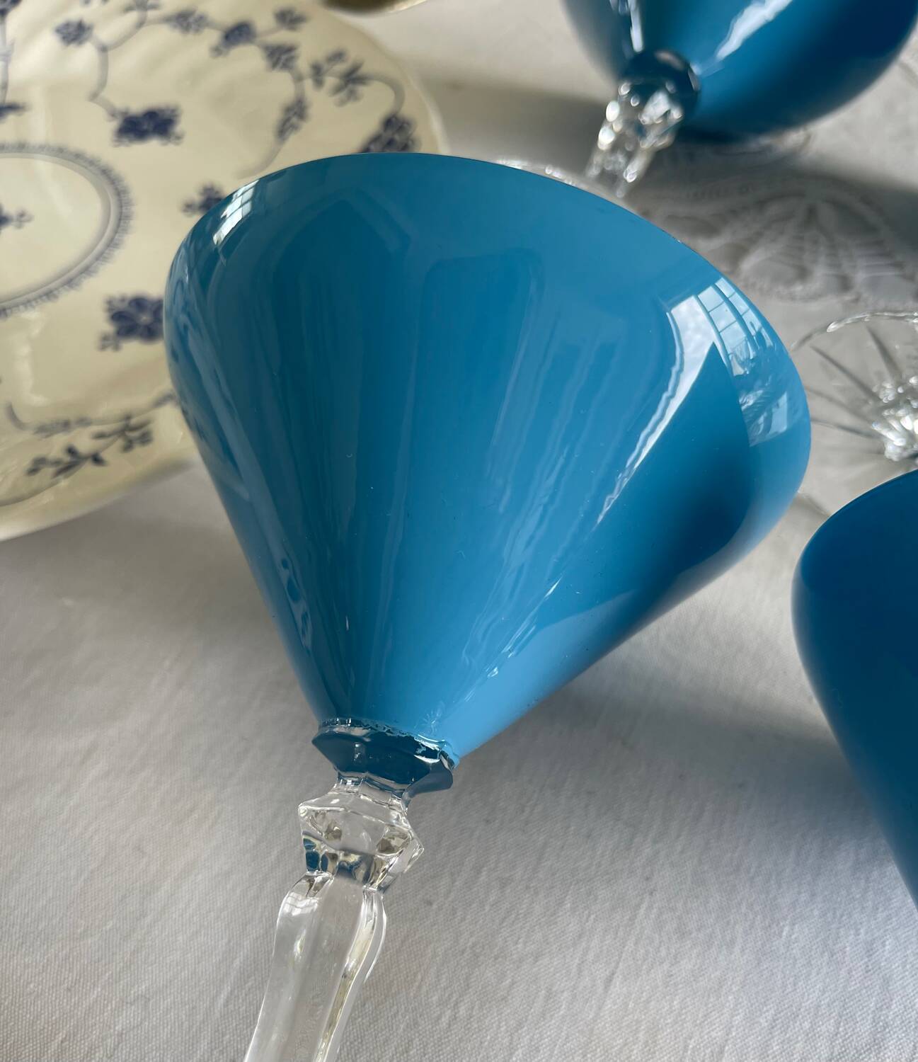 6 crystal cocktail glasses