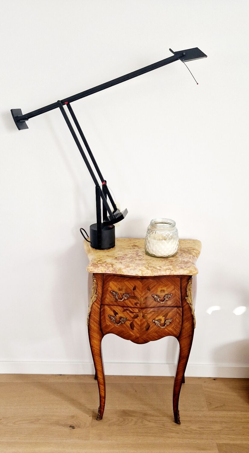 Chest of drawers marquetry Louis XVI style signed Marquant