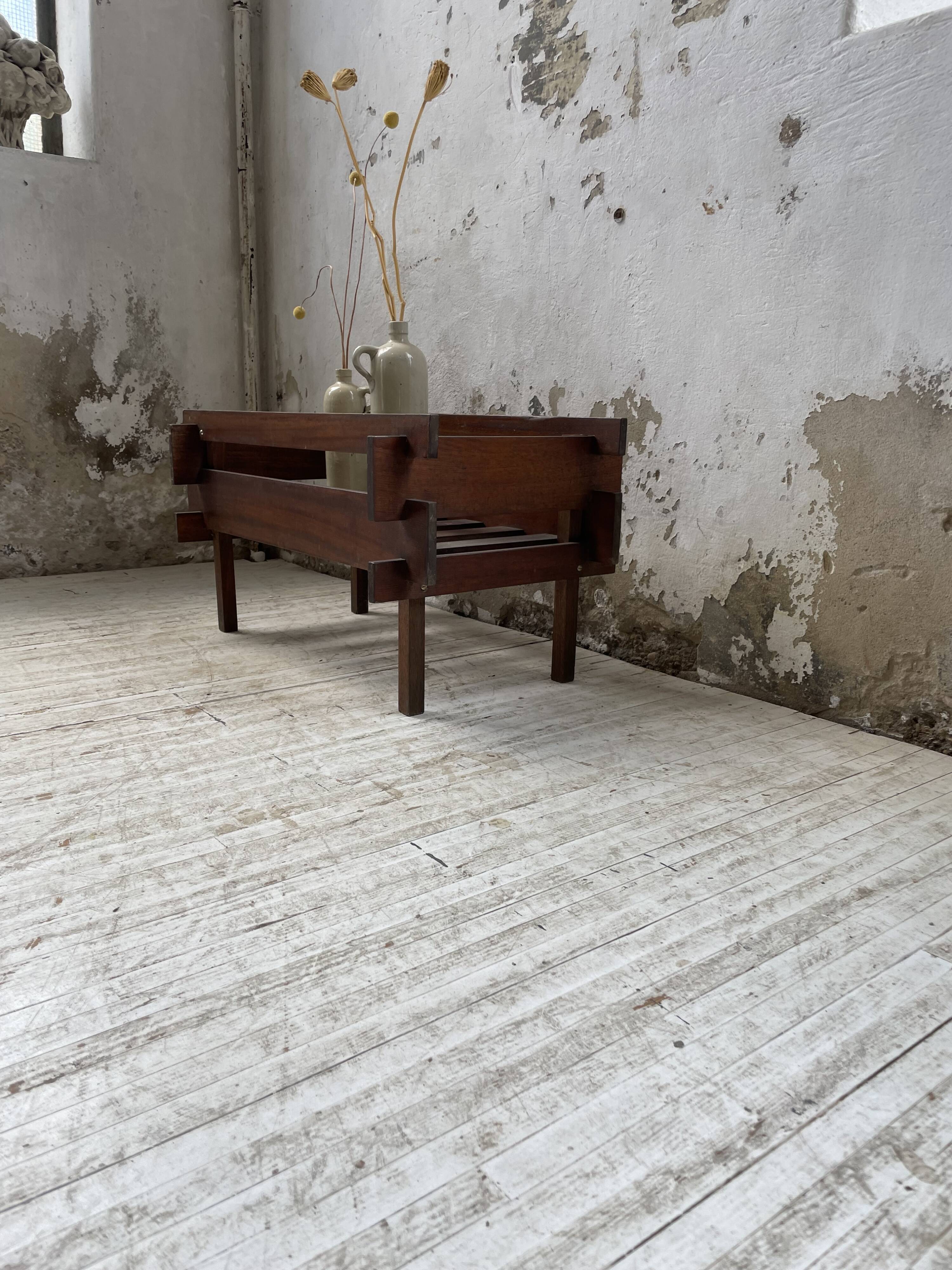 Small modernist oak planter from the 1950s