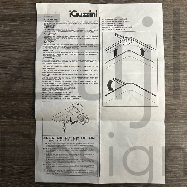 Applique ou plafonnier italien 5346 par iguzzini, années 1990   37 cm