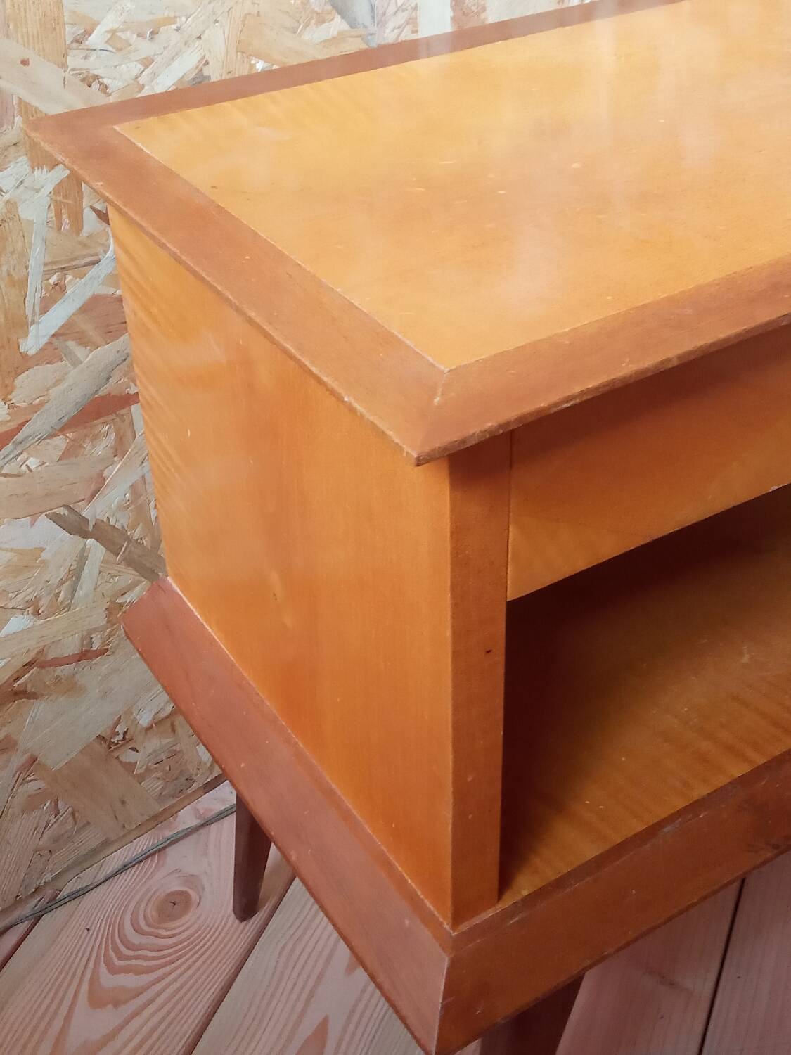 Bedside table with compass feet, 1950s