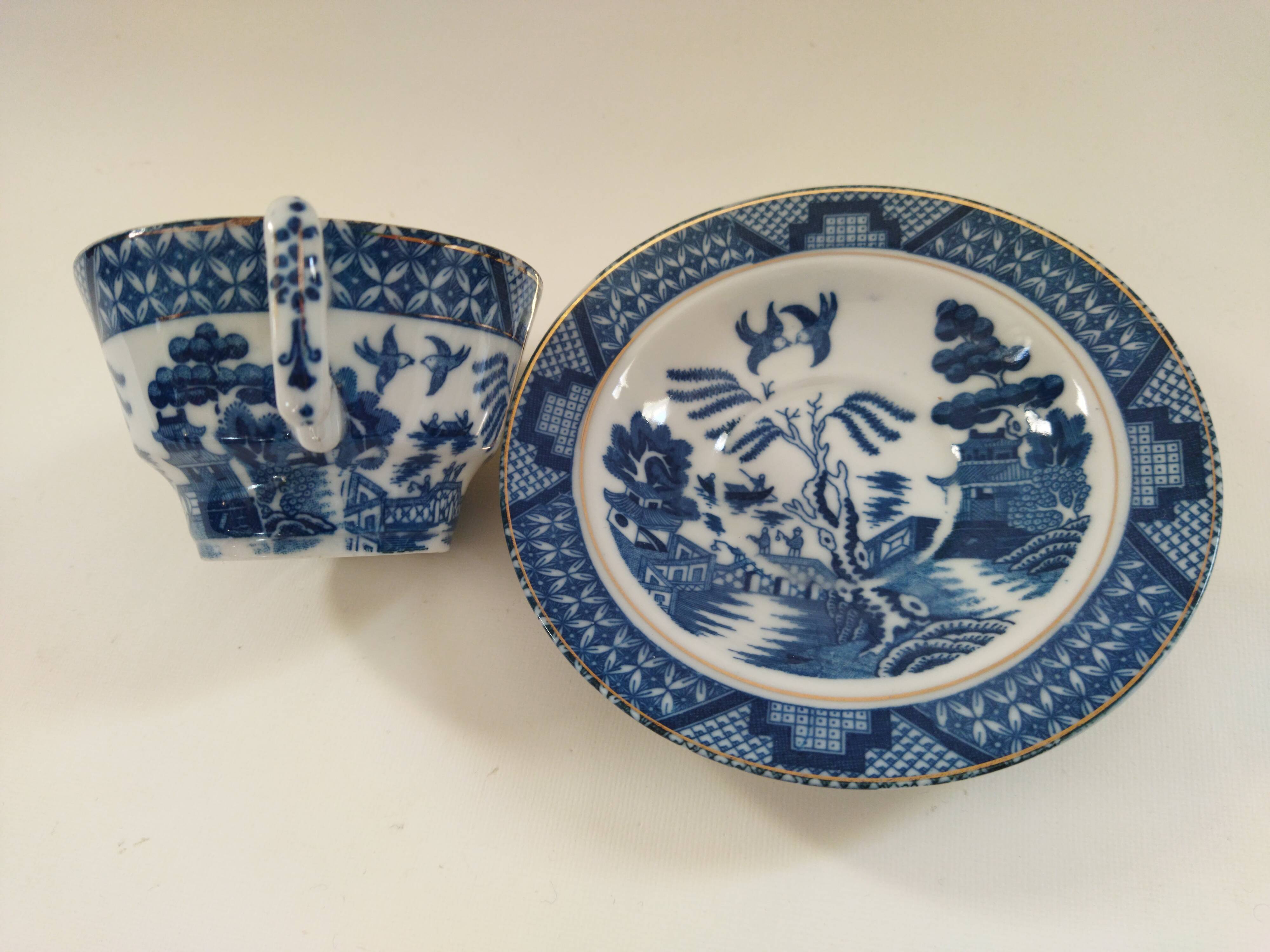 Blue Willow porcelain cup