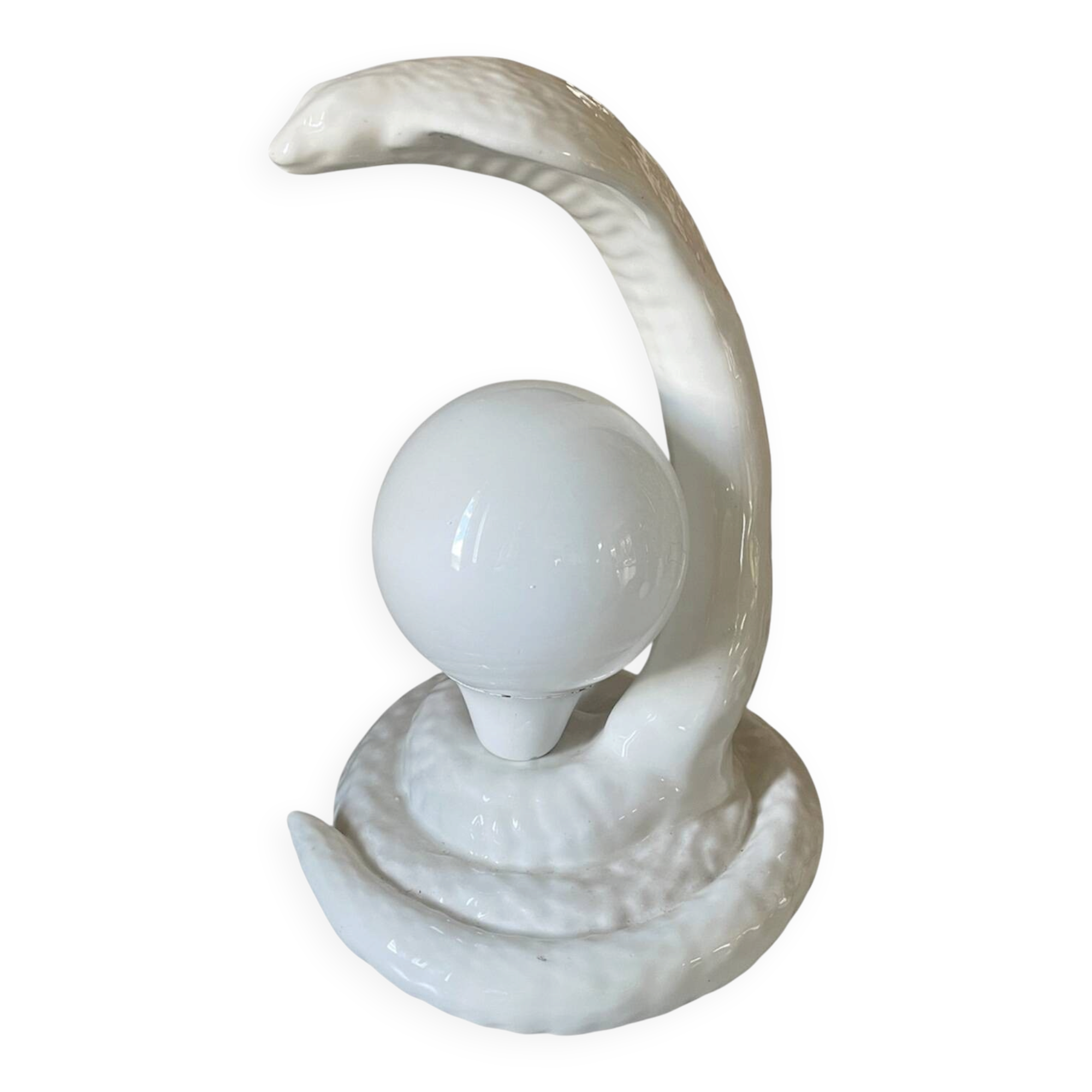 Vintage cobra lamp in ceramic and opaline