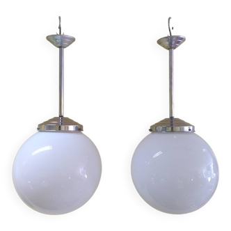 Pair of XXL Arr deco pendants