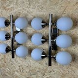 2x 60s 70s 6-bulb Sputnik wall lights by Kaiser Leuchten opal glass