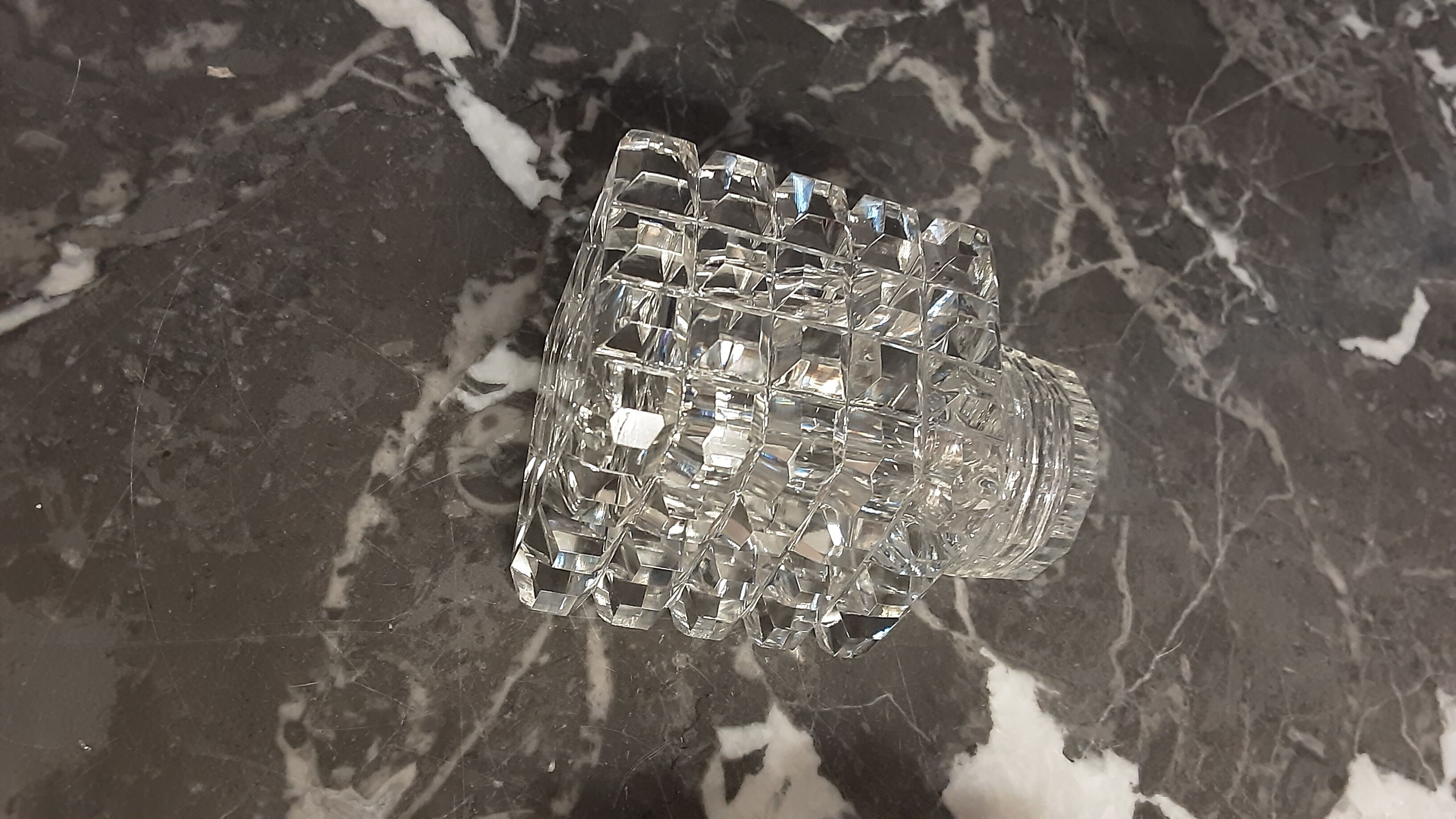 Cut crystal pepper salt shaker - vintage