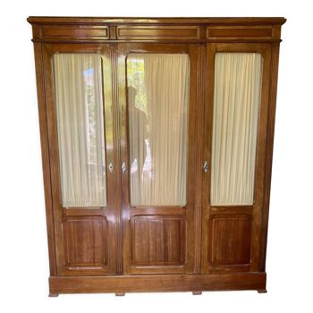 Library showcase three vintage art deco glass doors