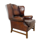 Vintage sheep leather wingback armchair london