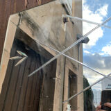 Marly brothers chiseled mirror in burgundy made in France 1950-1960