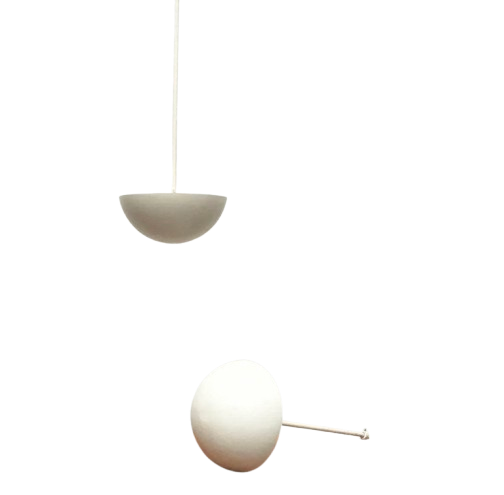 Mid-century modern style fiberglass pendant light, 1960s, set of 2.