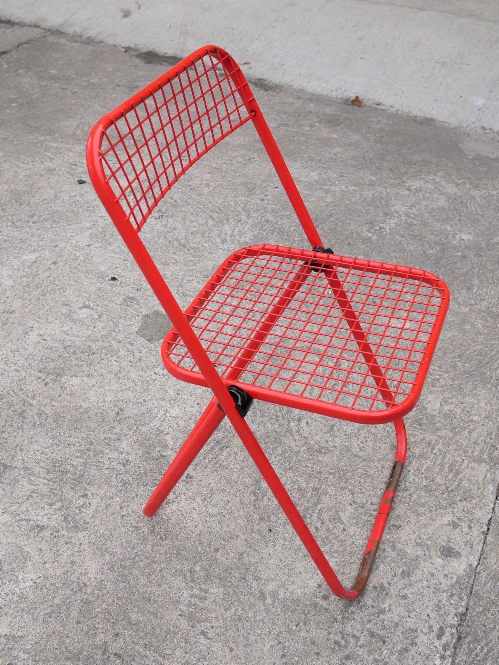 Metal folding chair by Talin editions, years 70