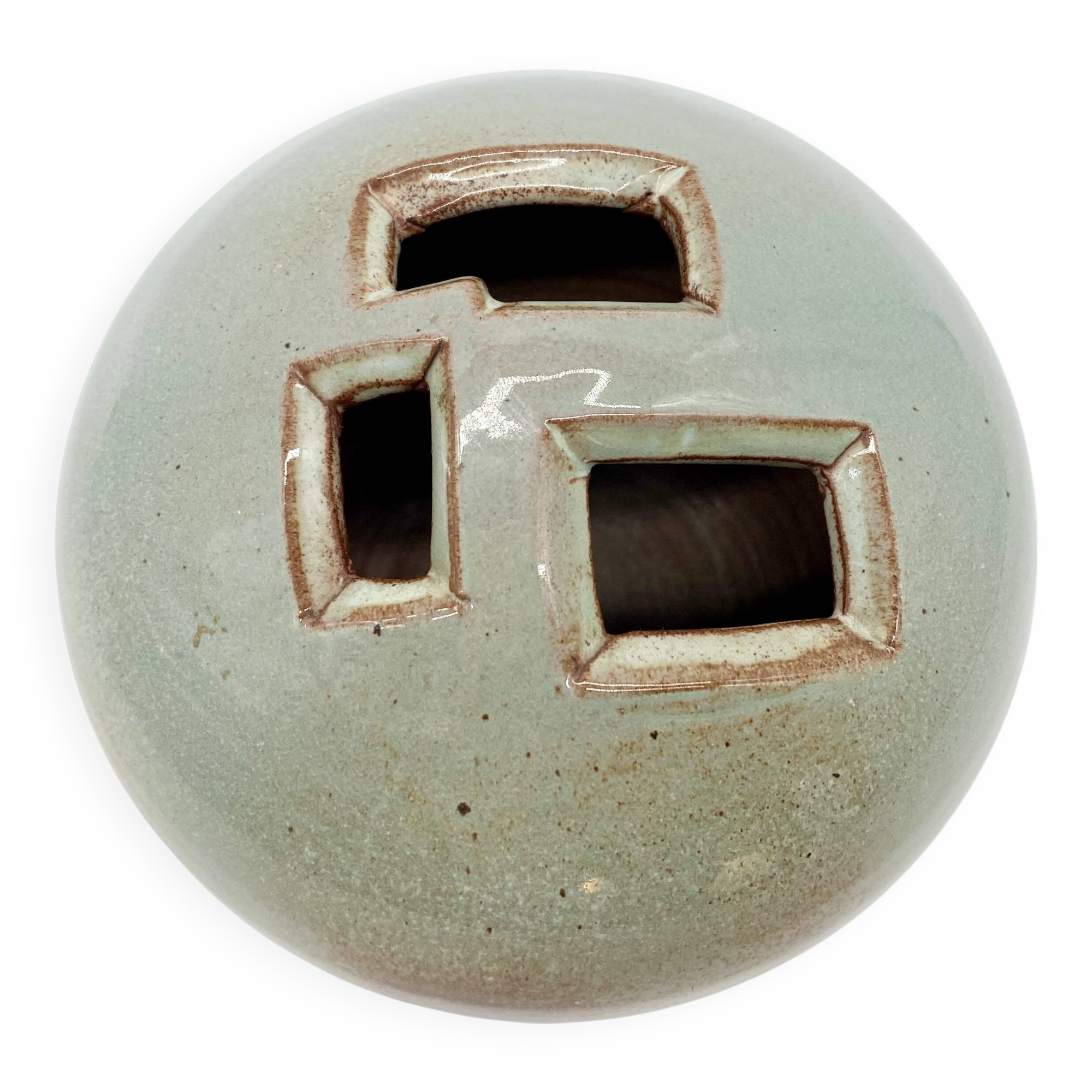 Vase « boule » en grès émaillé, 1970s