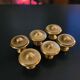 6 patinated brass furniture knobs 25mm