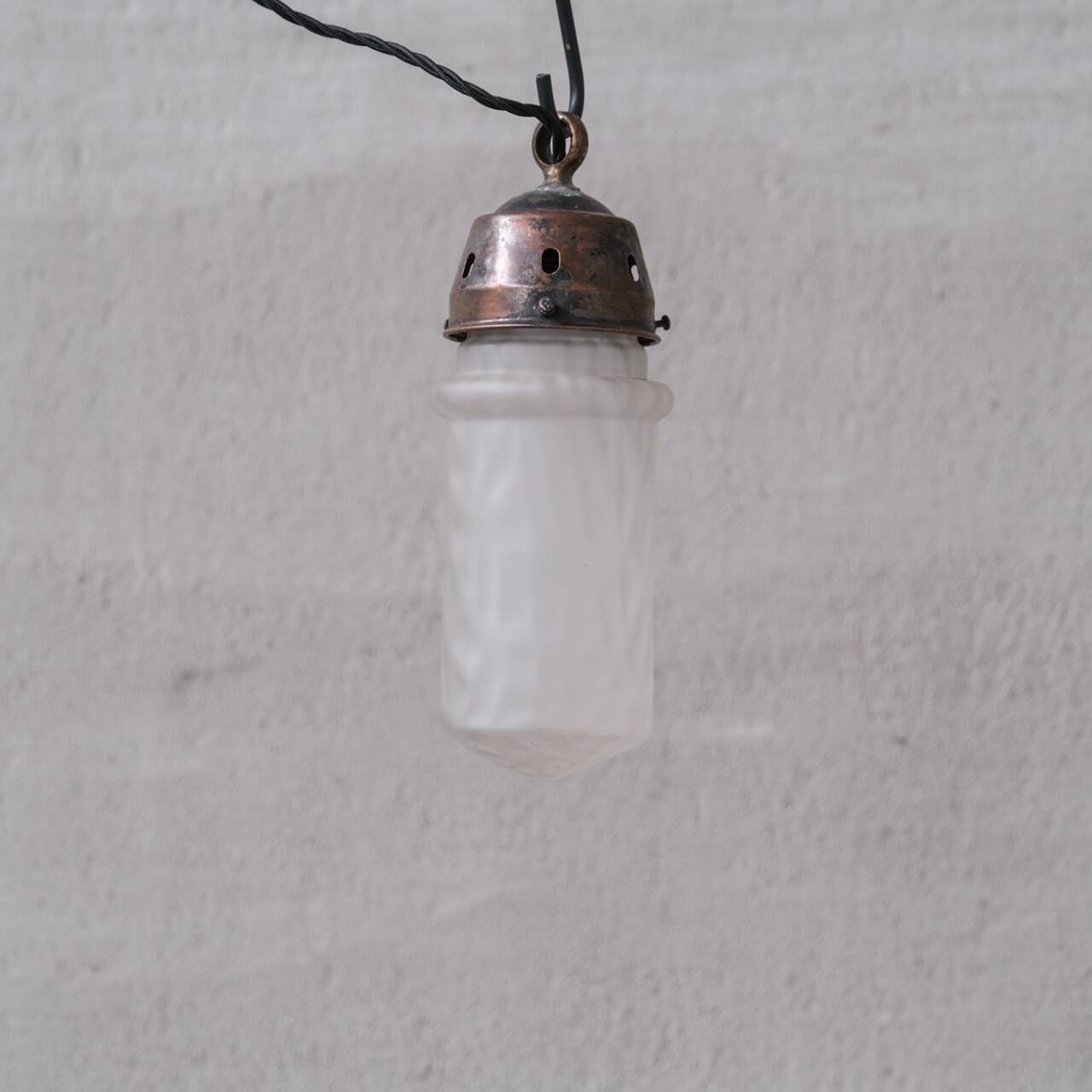 Mid-century 'cloudy' opaque glass small pendant light