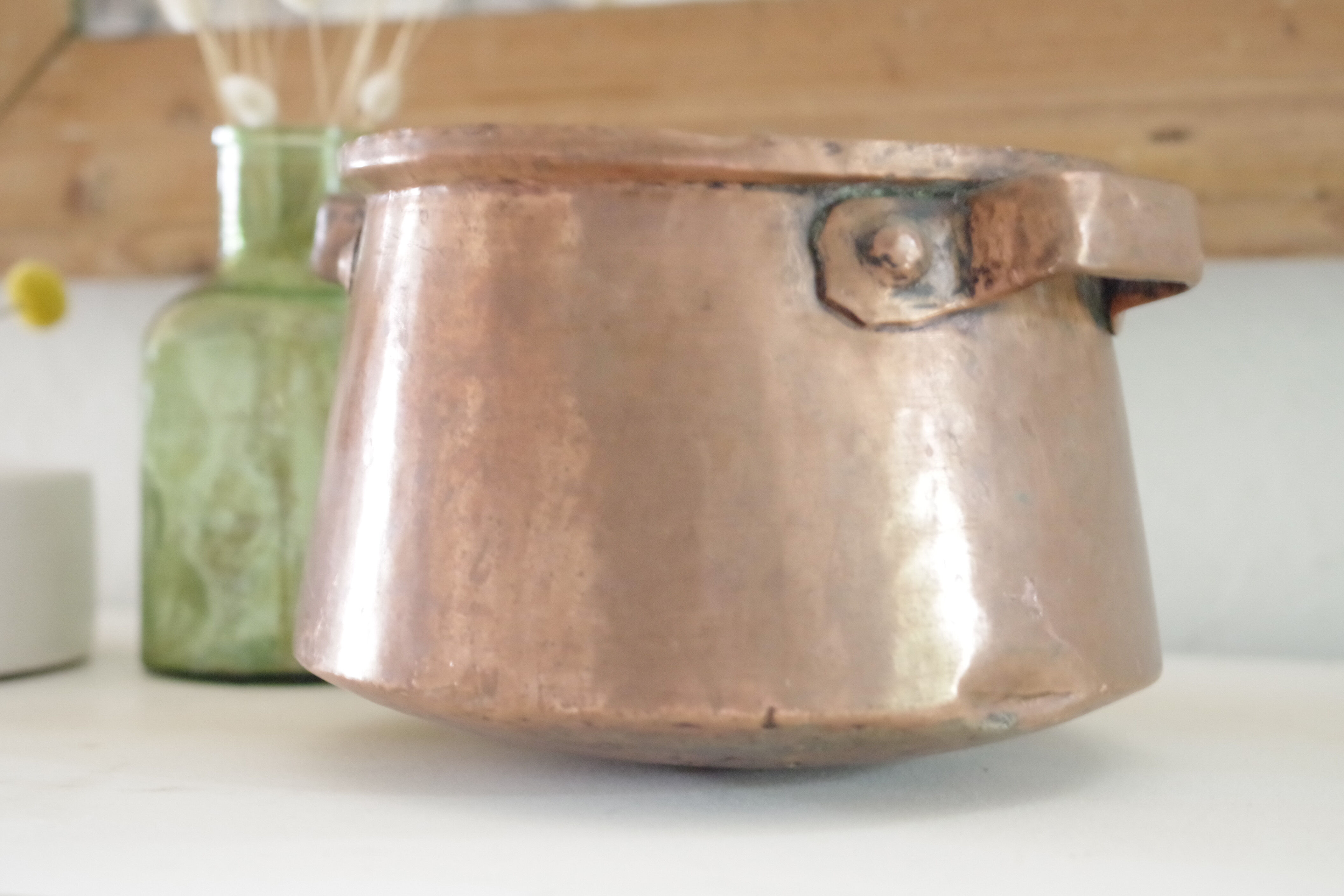 Old copper pot cover