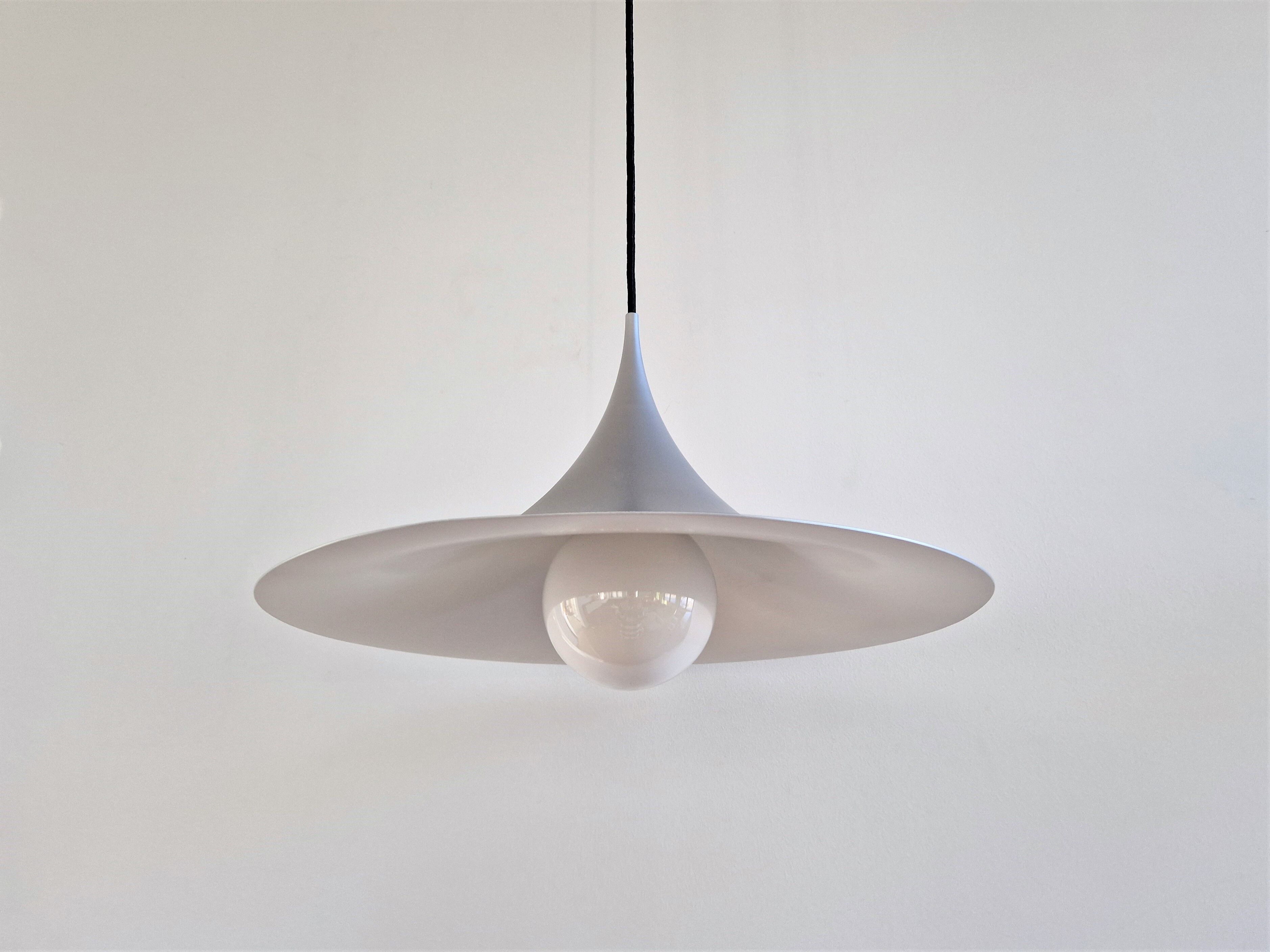 Silver colored Semi pendant lamp by Bonderup & Torsten Thorup for F&M