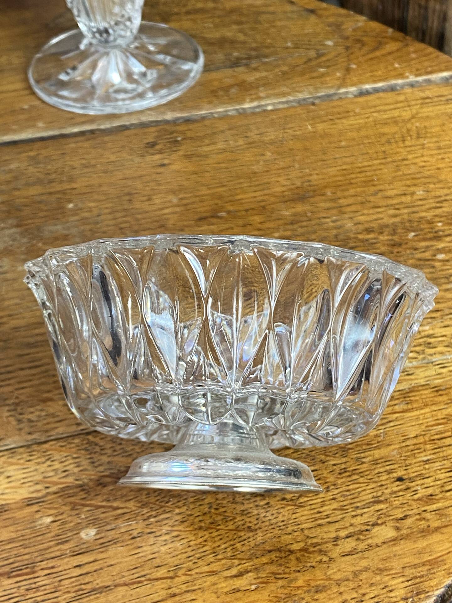 Glass and silver-plated bowls