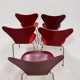 Series 7 Chairs by Arne Jacobsen for Fritz Hansen, red