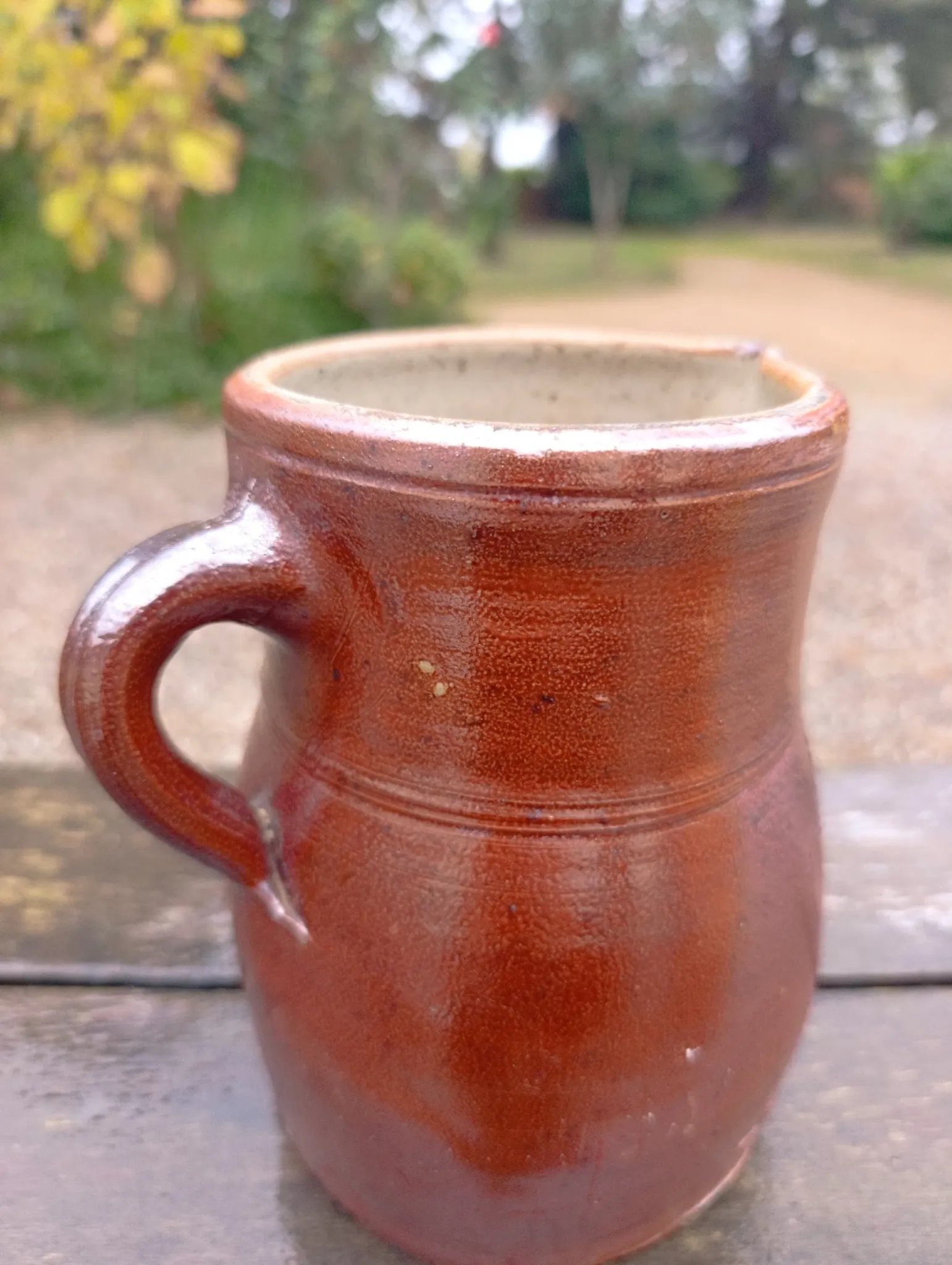 antique glazed stoneware jug / milk pot, late 19th century