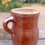 antique glazed stoneware jug / milk pot, late 19th century