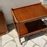 Vintage wood and brass dessert and tray