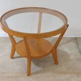 Table basse vitrée entièrement rénovée par Kropacek & Kozelka, 1944