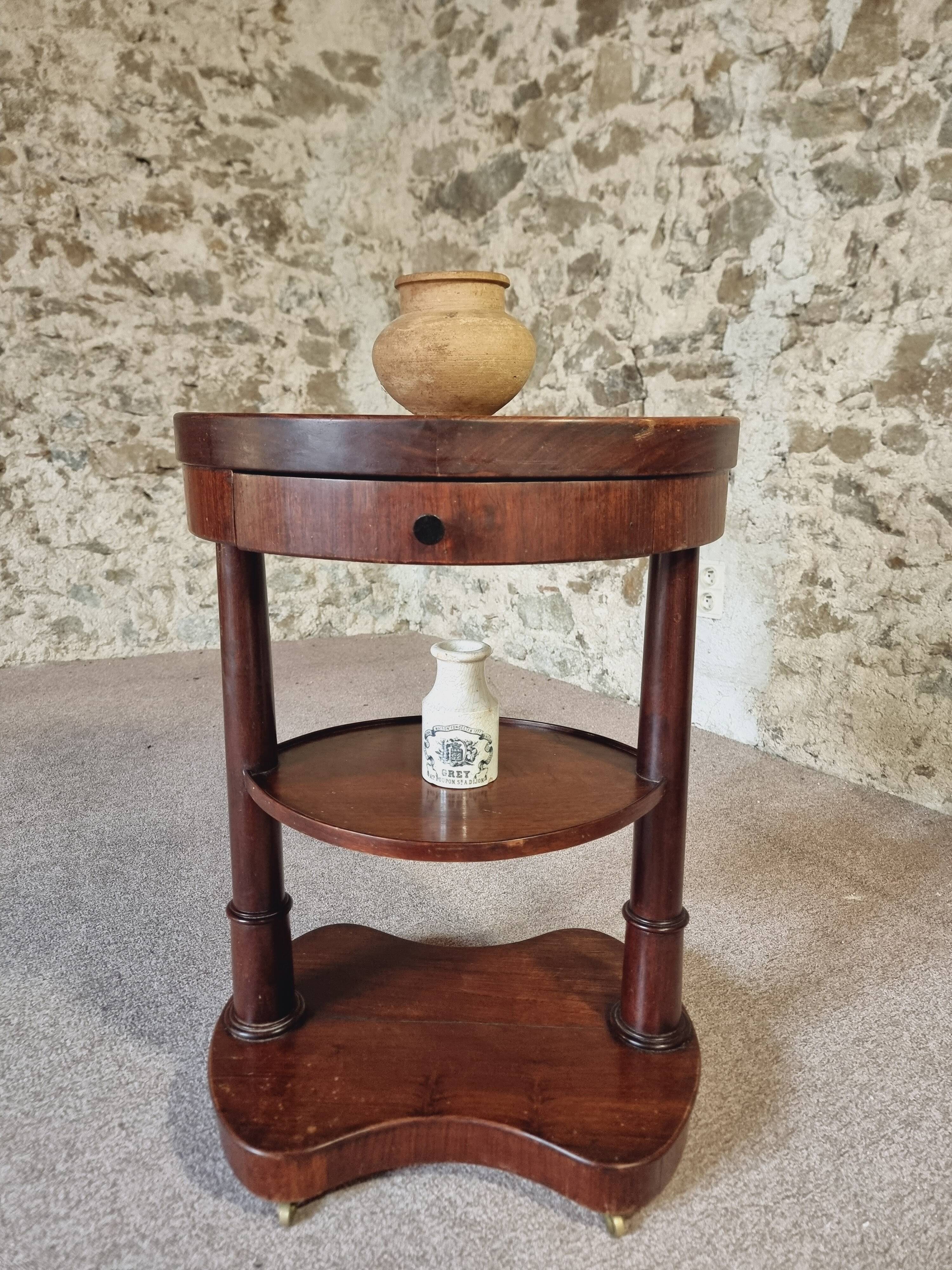 Empire style wooden rolling trolley – France, 1930s