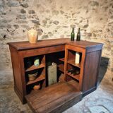 Antique French oak counter / shop counter (early 1900s)