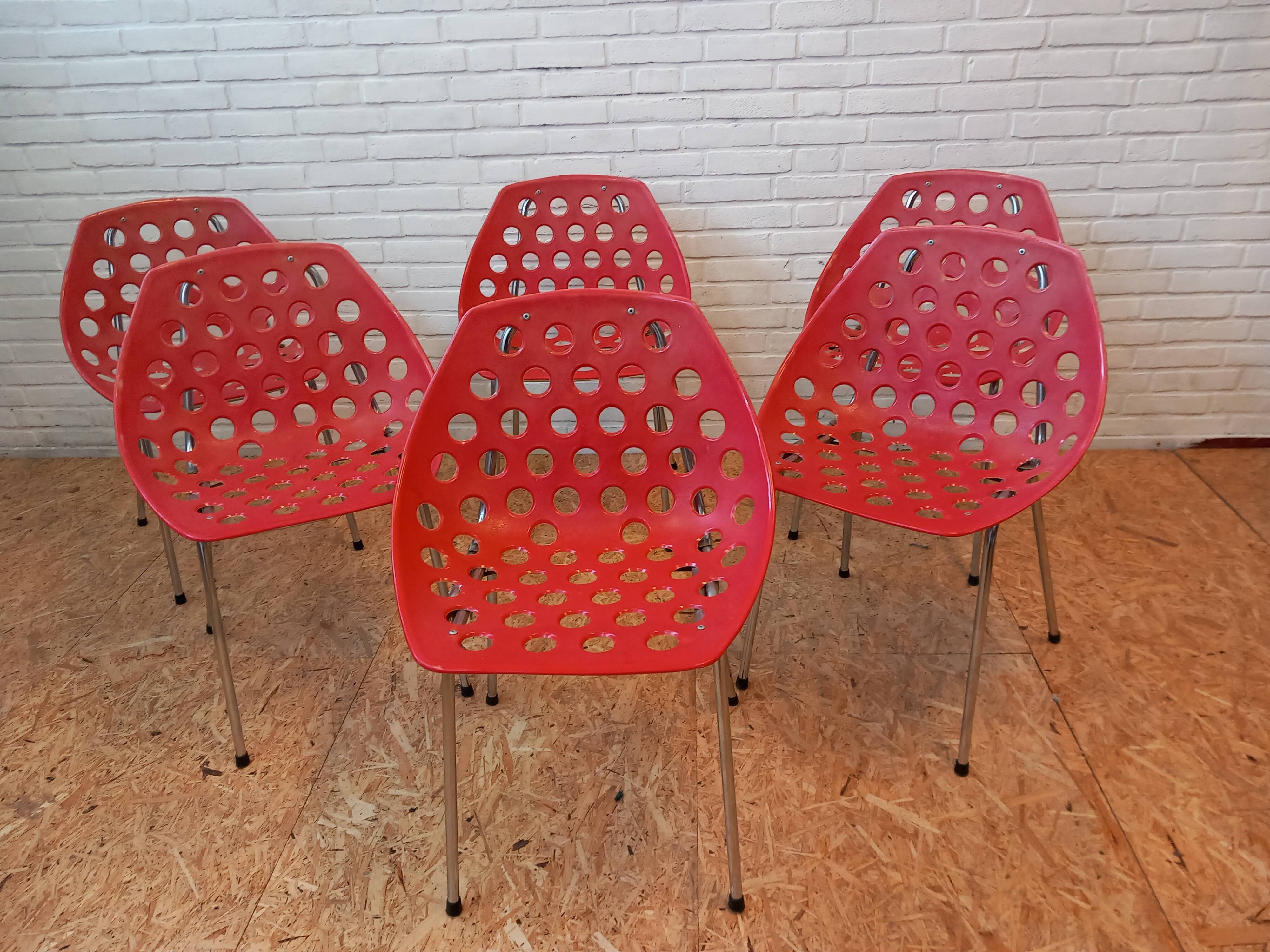 Set of 6 Coquilage chairs, Pierre Guariche