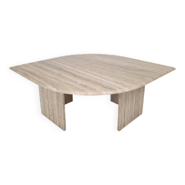 Table basse en travertin en forme de larme, années 1980