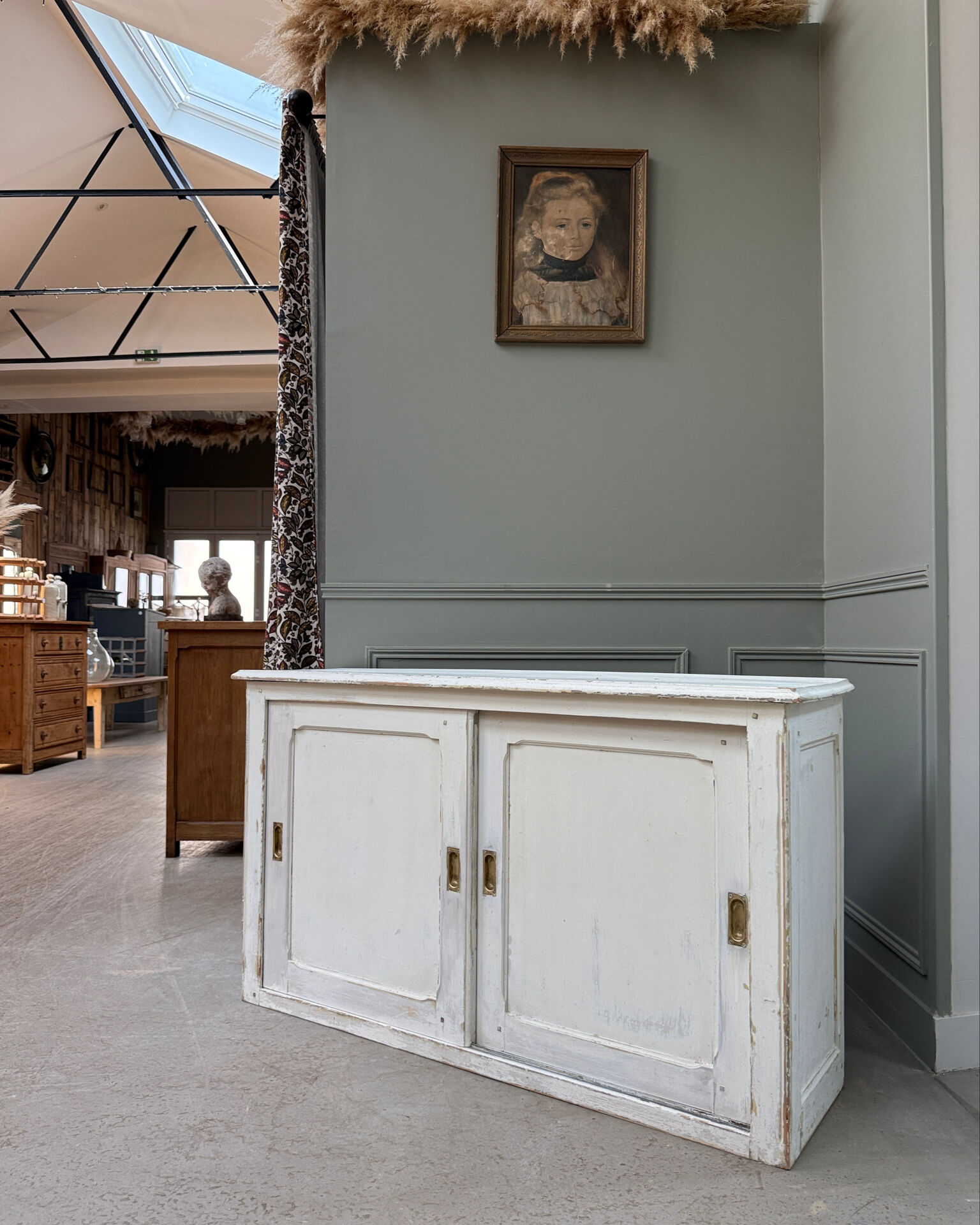 Vintage sideboard with sliding doors (renovated)
