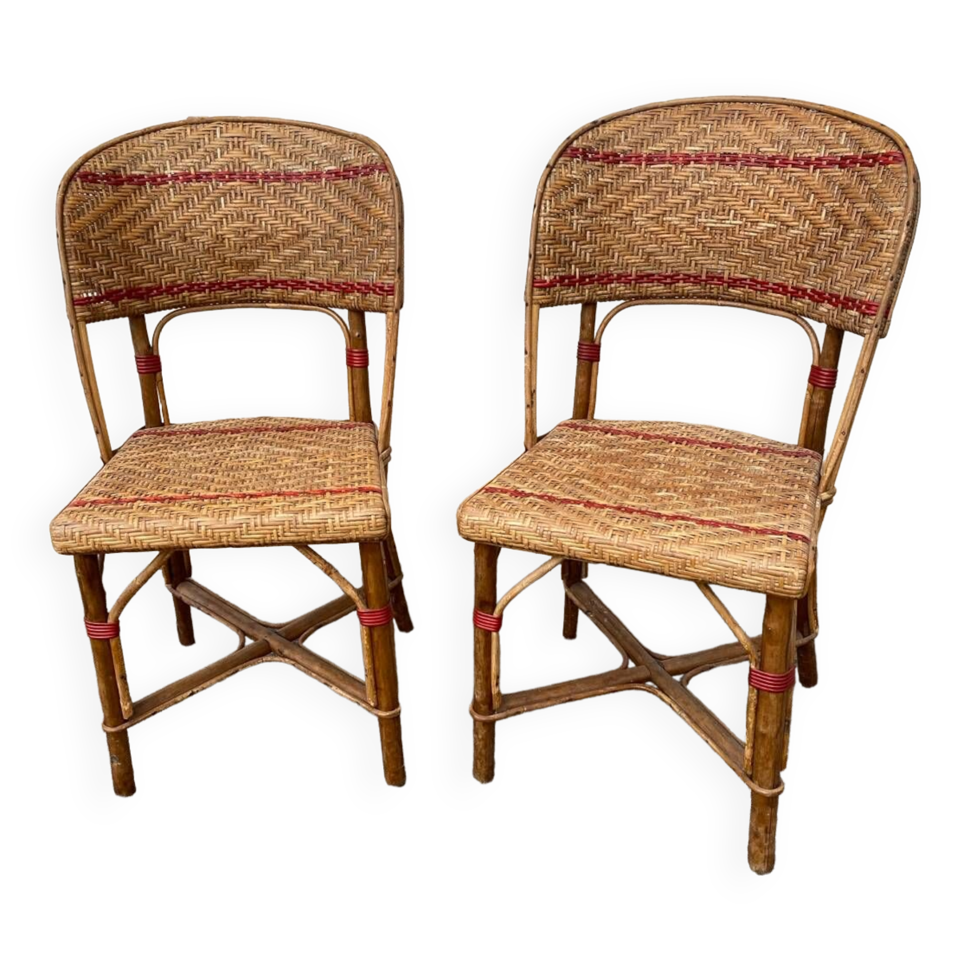 Rattan chair duo