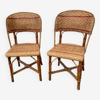 Duo de chaises rotin