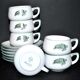 Series of 6 porcelain cups by Rosenthal GERMANY - Lacroix Green Turtle Décor
