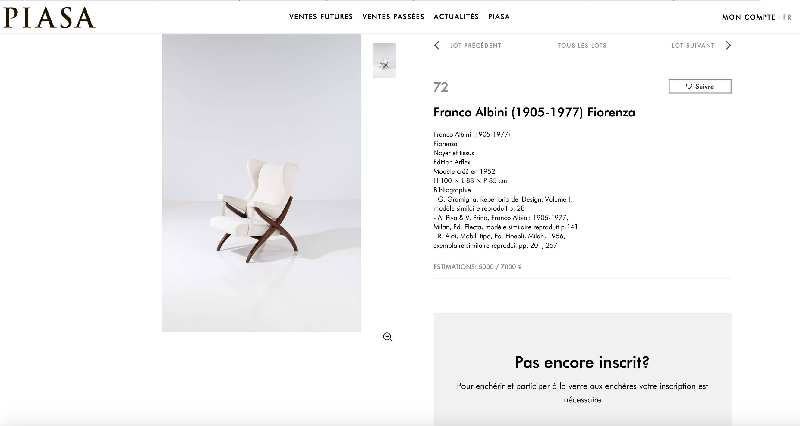 Franco Albini Fiorenza model armchair