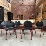 Set of 6 plichaise chairs by souvignet