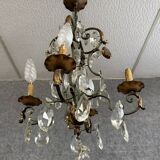 Venetian chandelier with gold and lacquered metal tassels, circa 1940