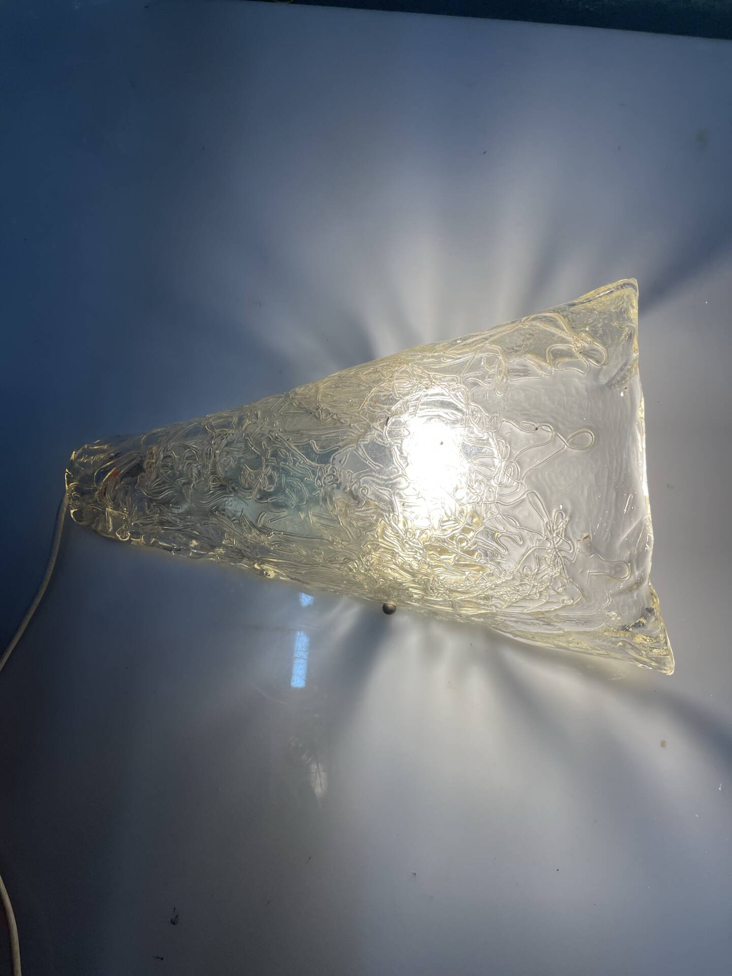 Large Single a Murano Glass Ice Sconce