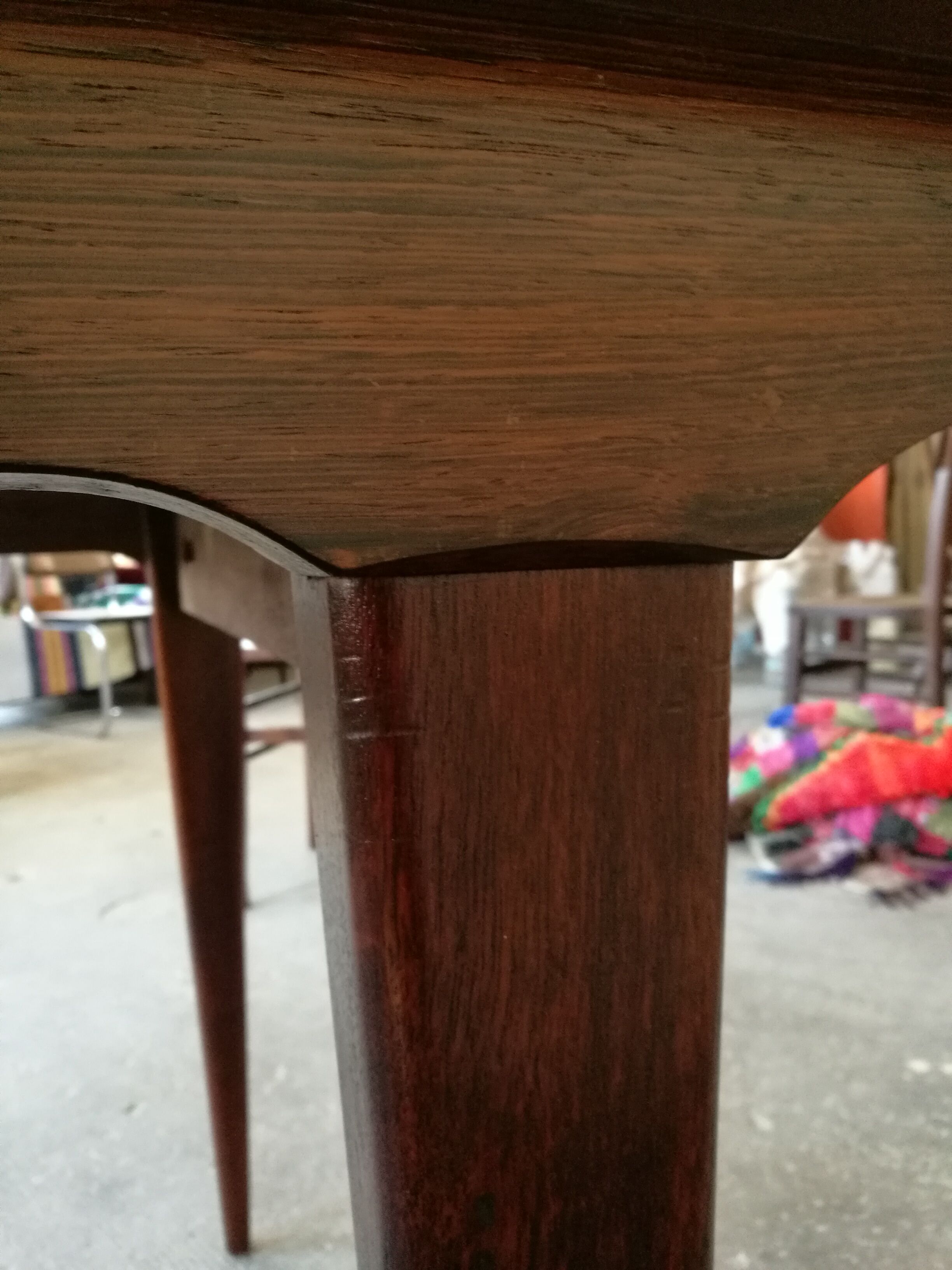 Scandinavian dining table in rosewood